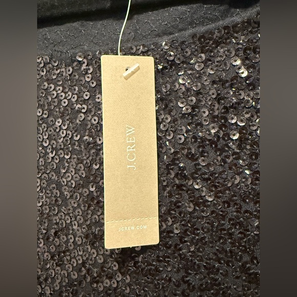 J. Crew Black Sequin Long Sleeve Top - Large - NWT - Picture 3 of 5